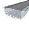 Алюминиевый профиль врезной CX-A047-R1 200 (2000x90/75x32мм с рассеивателем) - фото III