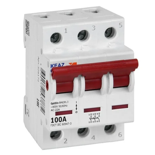 Выключатель нагрузки модульный OptiDin BM63PL-3100-УХЛ3 (ВМ63PL) КЭАЗ 328172 - фото