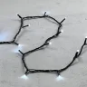 Гирлянда Нить 10м Белая 220В, 100 LED, Провод Черный ПВХ, IP54. Фото 3.