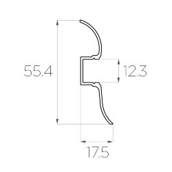 Профиль плинтус LC-LPL-1650-2 Anod