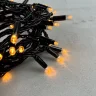 Гирлянда Нить с Колпачком 10м Желтая 24В, 100 LED, Провод Черный ПВХ, IP65. Фото 2.