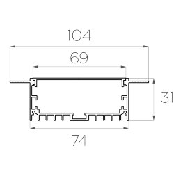 Профиль алюминиевый под шпаклевку LC-LPSH-32104-2 Anod