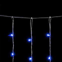 Гирлянда Занавес Облегченный 2 x 2 м Синий 220В, 400 LED, Провод Прозрачный ПВХ, IP54