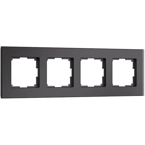 Рамка из стекла на 4 поста Senso черный soft-touch W0043108 - фото 4