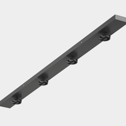 'Крепление сменное М14 для светильников MINI VILLY, поворотное накладное четверное, цвет Черный, MINI-VL-M14-BL 004877