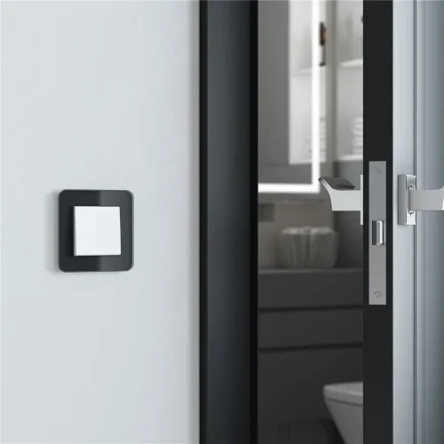 Рамка из стекла на 1 пост Elite черный W0012448 - фото 2