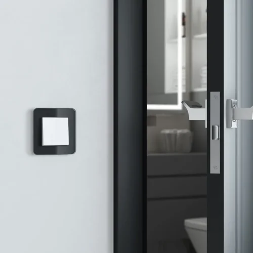 Рамка из стекла на 1 пост Elite черный W0012448 - фото 2