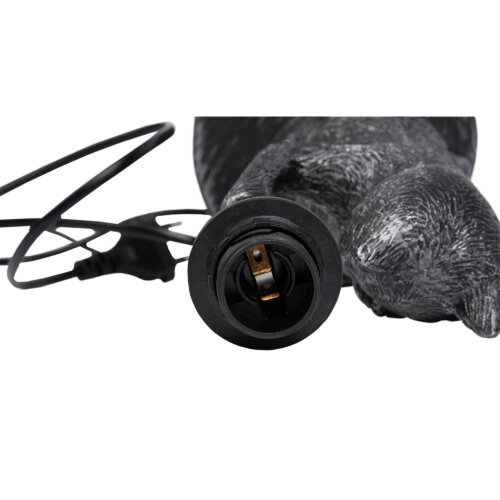 UML-B465 E14 SILVER Светильник настольный декоративный Кот, под лампу Е14, 40W, Механический выключатель, Серебристый - фото 7