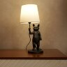 UML-B465 E14 SILVER Светильник настольный декоративный Кот, под лампу Е14, 40W, Механический выключатель, Серебристый - фото 13