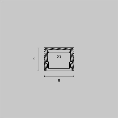 Алюминиевый профиль накладной 8×9 (Серебро, 2 м), ALM-0809-S-2M (Серебро) - фото 2