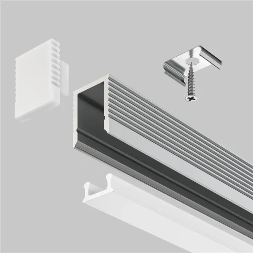 Алюминиевый профиль накладной 8×9 (Серебро, 2 м), ALM-0809-S-2M (Серебро) - фото 7