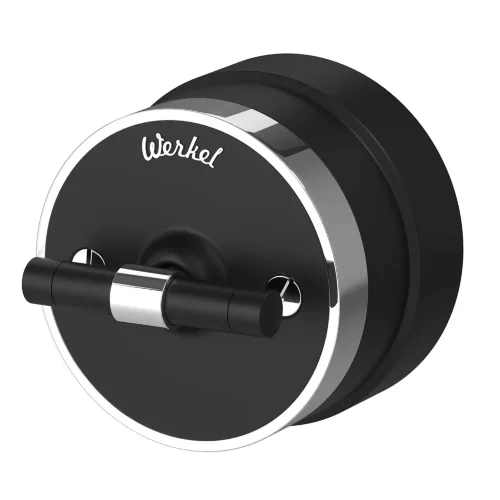 Переключатель/выключатель одноклавишный Vintage черный матовый/хром W5812051 - фото