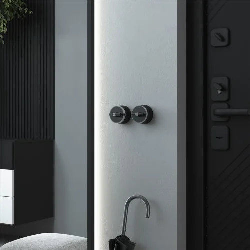 Переключатель/выключатель одноклавишный Vintage черный матовый/хром W5812051 - фото 3