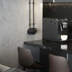 Переключатель/выключатель одноклавишный Vintage черный матовый/хром W5812051