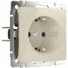 Розетка с заземлением и шторками (слоновая кость) W1171103 - фото