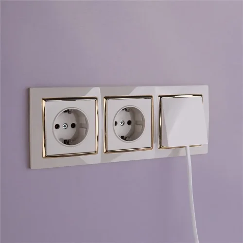 Розетка с заземлением и шторками (слоновая кость) W1171103 - фото 5