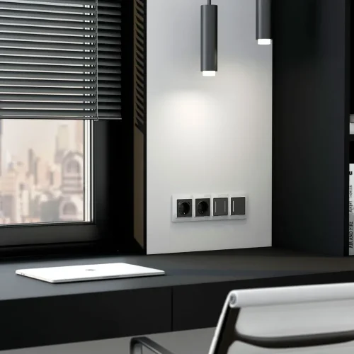 Рамка из поликарбоната на 4 поста Snabb Basic белый W0042001 - фото 2