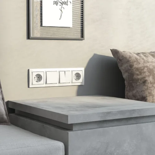 Рамка из поликарбоната на 4 поста Snabb Basic белый W0042001 - фото 3