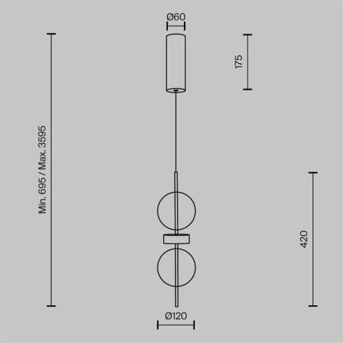 Подвесной светильник Double Moon 3000К 8Вт (Черный) - фото 15