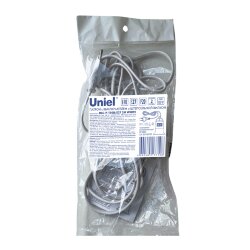 DLC-P-T50B-E27 2M WHITE Патрон подвесной с выключателем и штепсельной вилкой, 200см, Цоколь Е27, Белый, TM Uniel