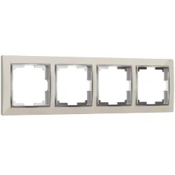 Рамка из пластика на 4 поста Snabb слоновая кость/хром W0041903