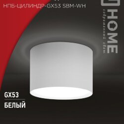 Светильник потолочный НПБ-ЦИЛИНДР-GX53 SBM-WH 80х55м белый IN HOME