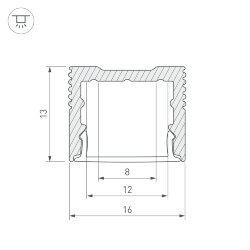Профиль SL-SLIM-H13M-3000 ANOD (Arlight, Алюминий)