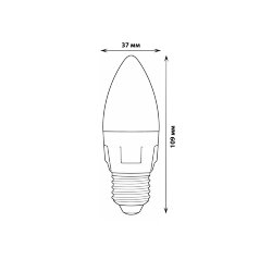 LED-C37 7W-WW-E27-FR PLP01WH Лампа светодиодная, Форма свеча, матовая, Серия ЯРКАЯ, Теплый белый свет 3000K