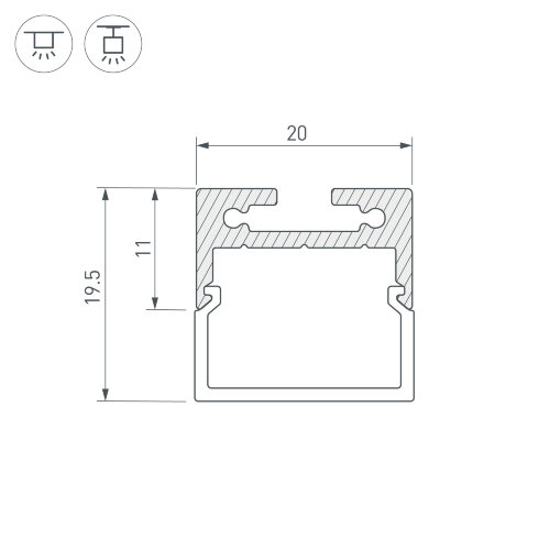 Профиль SL-LINE-2011M-2000 ANOD (Arlight, Алюминий) - фото 5