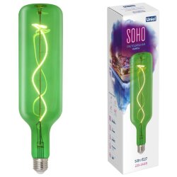 LED-SF21-5W-SOHO-E27-CW GREEN GLS77GR Лампа светодиодная SOHO, Зелёная колба, Спиральный филамент