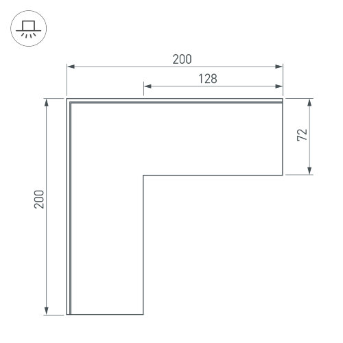 Угол SL-LINIA55-FANTOM внешний (Arlight, Металл) - фото 4