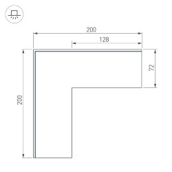 Угол SL-LINIA55-FANTOM внешний (Arlight, Металл)