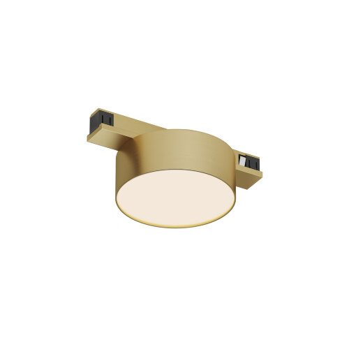 DK5761-SB Светильник для трека SHINE FLOW со светодиодом, D74*H28, 48V DC, 6W, RA?90, 3000K, IP20, сатинированная латунь, алюминий. Фото 3