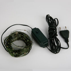 ULD-S2000-200-DGA WHITE IP20 DEW Гирлянда светодиодная Роса, 20м, 200 светодиодов, Белый свет, Провод зеленый