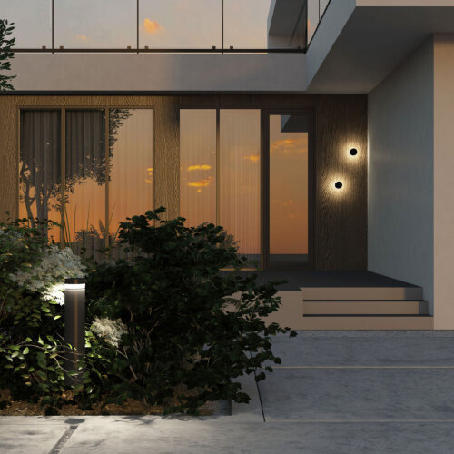 DK9810-BK Настенный уличный светодиодный светильник VEGA, IP65, 12 Вт, 3000K, черный, алюминий. Фото 8