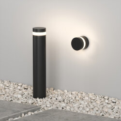 Настенный уличный светодиодный светильник VEGA, IP65, 12 Вт, 3000K, черный, алюминий, Denkirs DK9810-BK