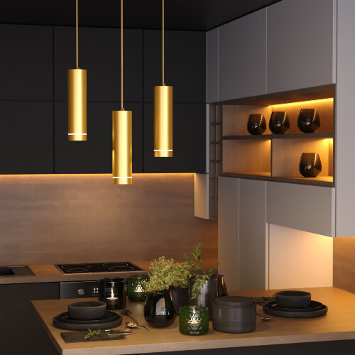 Подвесной светодиодный светильник 12W 4200K золото матовый - Фото 4