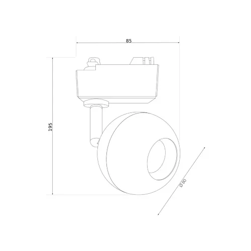 Трековый светодиодный светильник для однофазного шинопровода Ball Черный 8W 4200K LTB76 - фото 6