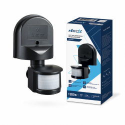 Датчик движения инфракрасный ДД 08Ч 1200Вт 180 гр.12м IP44 черный NEOX