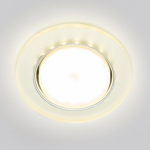 DLS-L158 GX53 CHROME-MATT CLEAR Светильник декоративный встраиваемый, серия Luciole, Без лампы, цоколь GX53, Доп, светодиодная подсветка 4Вт, Металл-стекло, Хром-матовый+прозрачный - фото 3