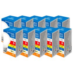 LED-A60-6W-3000K-E27-FR-SLF SET10 Лампа светодиодная, Форма А, матовая, Серия Optima Филамент, Теплый белый свет 3000K, Упаковка 10 штук