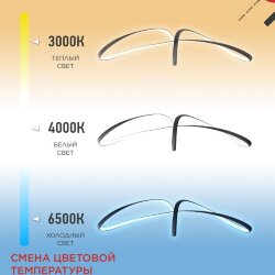 Светильник светодиодный ESTETIKA DALI-FX-90BL 90Вт 230В 3000-6500K 920х245x230мм 1.2м трос ДУ черный IN HOME