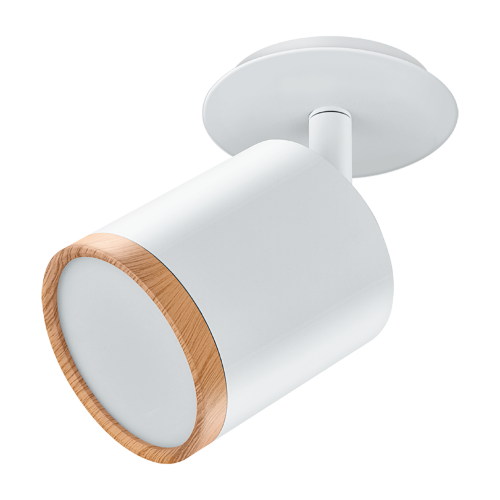 Светильник встраиваемый светодиодный LUMIN'ARTE SPOT06 5W LED, 4000K, 375лм, D70x133мм, поворотный, матовый белый/дерево 1/20 - фото.
