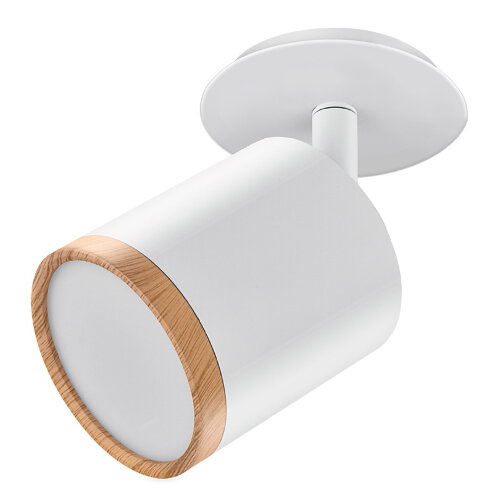 Светильник встраиваемый светодиодный LUMIN'ARTE SPOT06 5W LED, 4000K, 375лм, D70x133мм, поворотный, матовый белый/дерево 1/20 - фото.