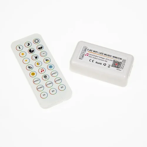 Контроллер с пультом JM-WIFI-RF24-02 P701 (tuya dual-mode WIFI, CCT, DC5-24V, 2ch*6A, 90-432W) - фото I