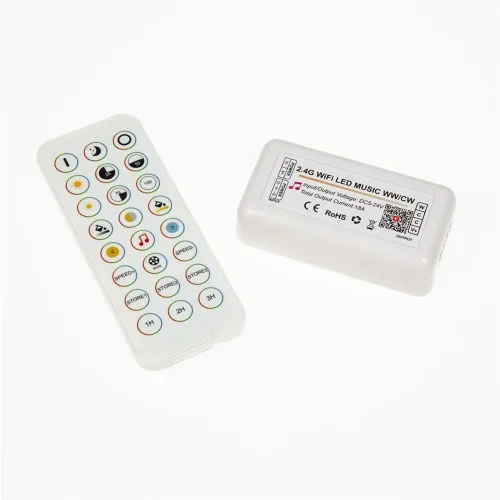 Контроллер с пультом JM-WIFI-RF24-02 P701 (tuya dual-mode WIFI, CCT, DC5-24V, 2ch*6A, 90-432W) - фото I