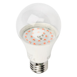 LED-A60-9W-SP-E27-CL ALM01WH Лампа светодиодная для растений, Форма A, прозрачная колба, Материал корпуса пластик