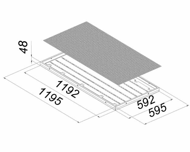 Универсальный офисный светодиодный светильник Армстронг 120 Вт IP54 1195x595x48 мм 6000К Призма - фото 2
