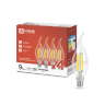 Лампа светодиодная LED-СВЕЧА НА ВЕТРУ-deco 4PACK 9Вт 230В Е14 4000К 1040Лм (4шт./упак) прозрачная IN HOME - Фото 2