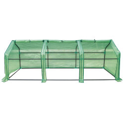 UGH-S33 L270 GREEN-GREEN Парник уличный, 270x90x90см, Металлическая труба в ПВХ, цвет зеленый, Тент из армированного полиэтилена 135г-м2, цвет сетки зеленый, TM ФитоЛето